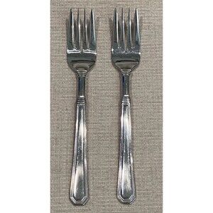 2 Pfaltzgraff Providence Salad Forks 6.5" Satin Stainless 18/8 Glossy Flatware